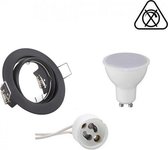 LED Spot Set - Trion - GU10 Fitting - Inbouw Rond - Mat Zwart - 6W - Natuurlijk Wit 4200K - Kantelbaar Ø83mm