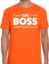 The Boss tekst t-shirt oranje heren - heren shirt The Boss - oranje kleding 2XL