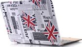 Xssive Macbook Hoes Case voor Macbook Retina 12 inch - Laptoptas - Hard Case -  Krant met Union Jack Engelse Vlag