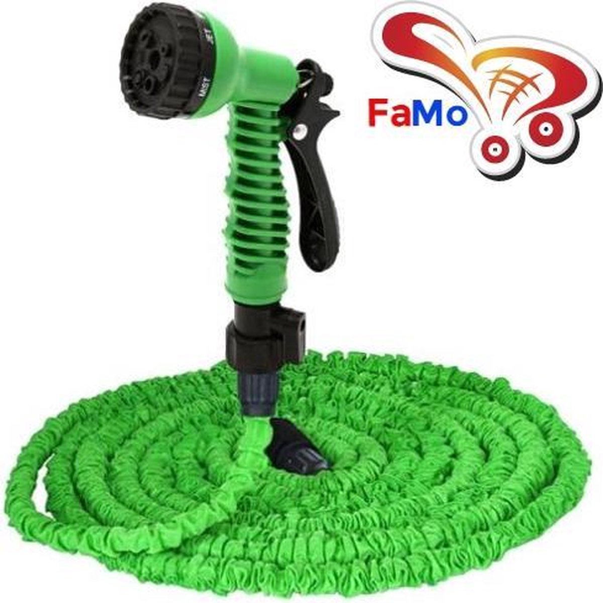 FaMo - Magic Hose flexibele Uitrekbare Tuinslang Xhose incl. luxe sproeikop 15m GROEN - FaMo
