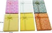 6 stuks Verpakkings doosjes ketting - Bloemen Design - 18x13x3 cm