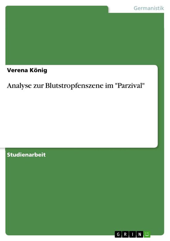 Analyse zur Blutstropfenszene im "Parzival" - cover