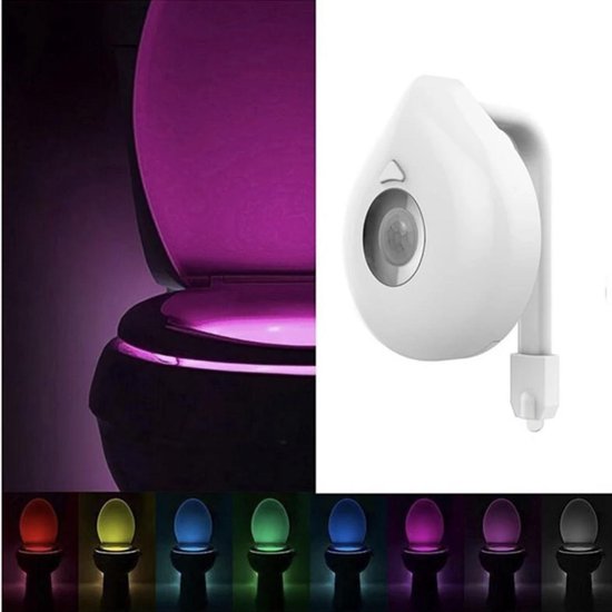Toilet led licht|geen 8 maar 16  diverse kleuren|bewegingssensor|automatisch|past op elke toilet|