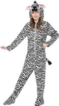Zebra onesie kostuum voor kinderen / dierenpak 115-128 (4-6 jaar)