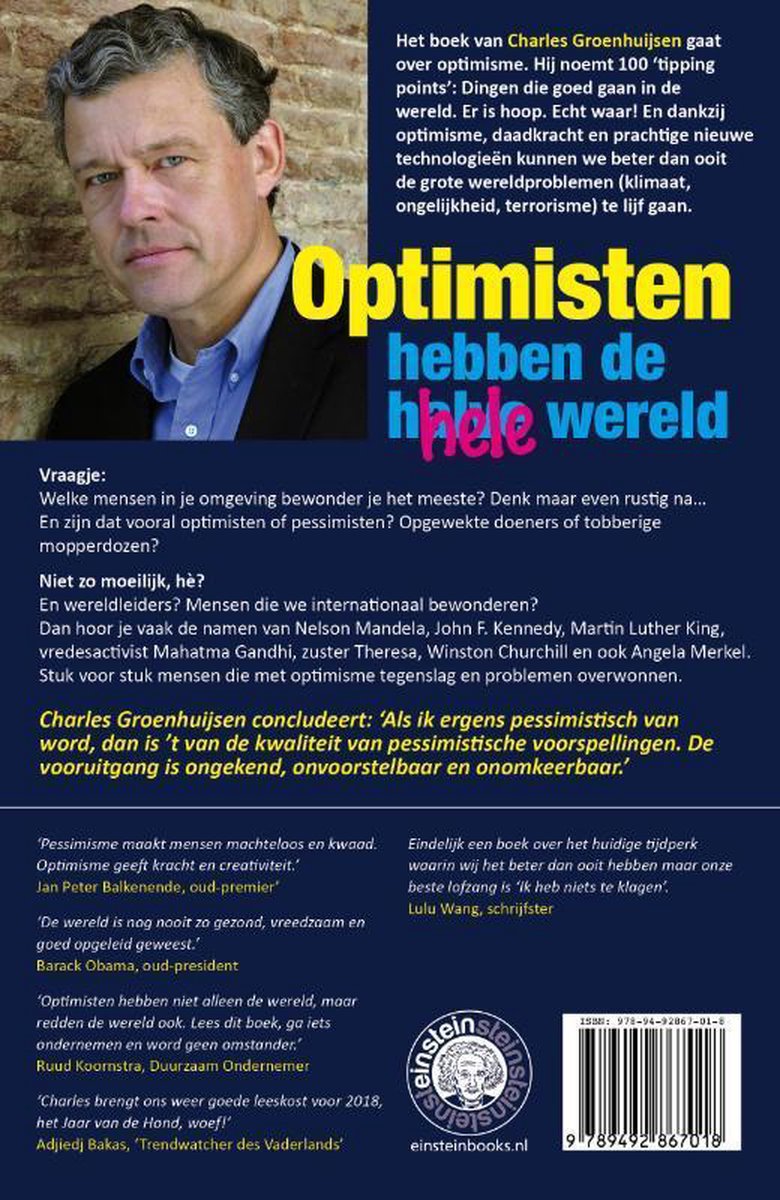Optimisten hebben de hele wereld - back cover