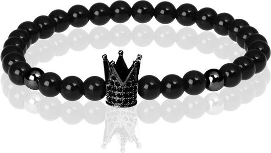 Memphis kralen armband Agaat Crown Black