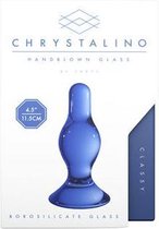 Chrystalino Classy Glazen Buttplug - Blauw
