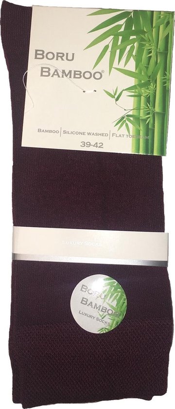 Boru Bamboo Sok | 2-Pack | Bordeaux Rood Maat 43-45