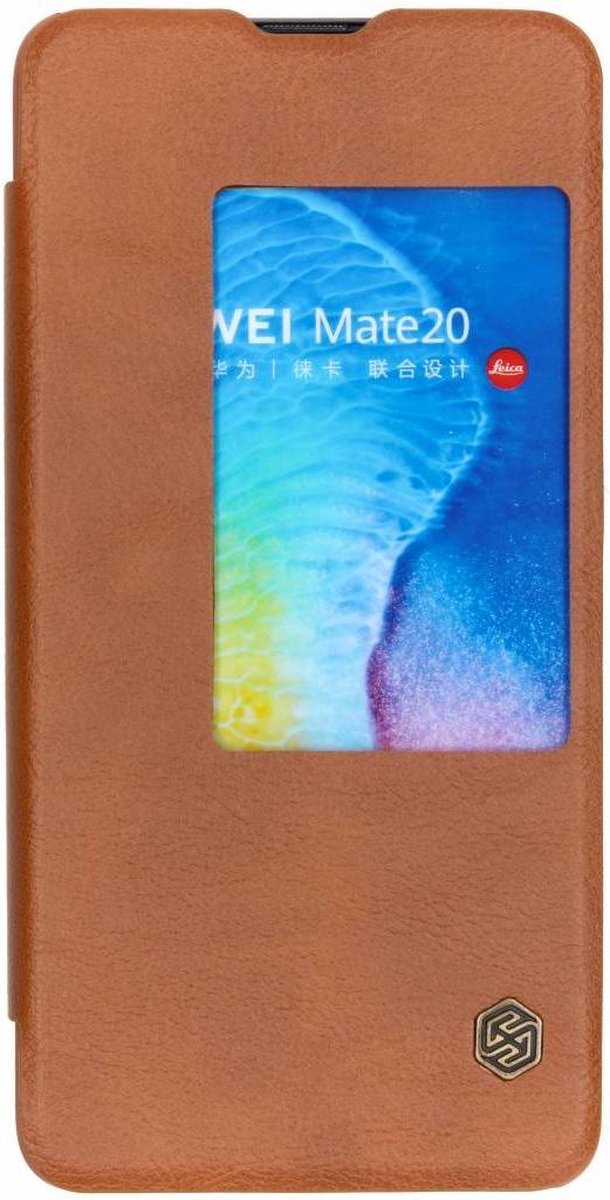 Bruine Qin Leather Slim Booktype voor de Huawei Mate 20