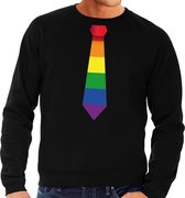 Gaypride regenboog stropdas sweater zwart voor heren L