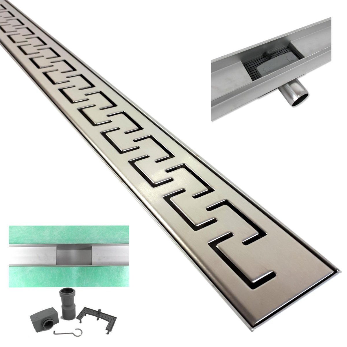 Douchegoot Met Rooster 80 cm Douche Drain Met Flens RVS Sifon