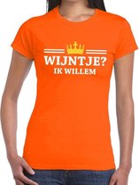 Oranje Wijntje ik willem shirt dames - Oranje Koningsdag kleding XL