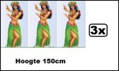 3x Hawaii Wanddecoratie girl 150cm - Tropical hawai themafeest verjaardag party beach