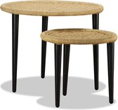 Salontafelset natuurlijk jute 2-delig