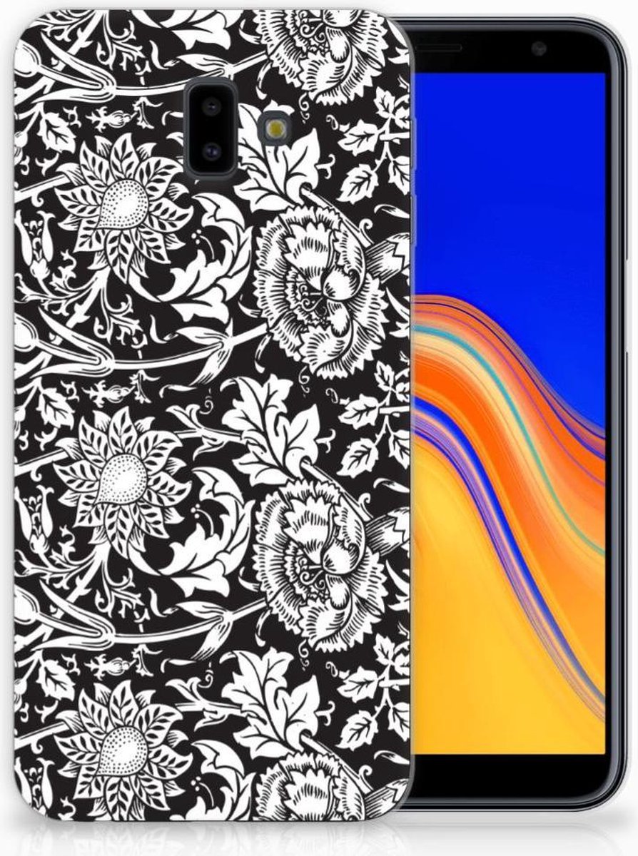 Samsung Galaxy J6 Plus (2018) TPU Case Black Flowers
