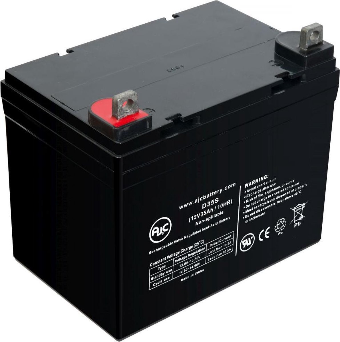 AJC® Battery geschikt voor GS Portalac TEV12360 12V 35Ah Noodverlichting  accu | bol.com