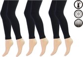 3 stuks Dames Thermo Legging - Zwart - Maat L/XL