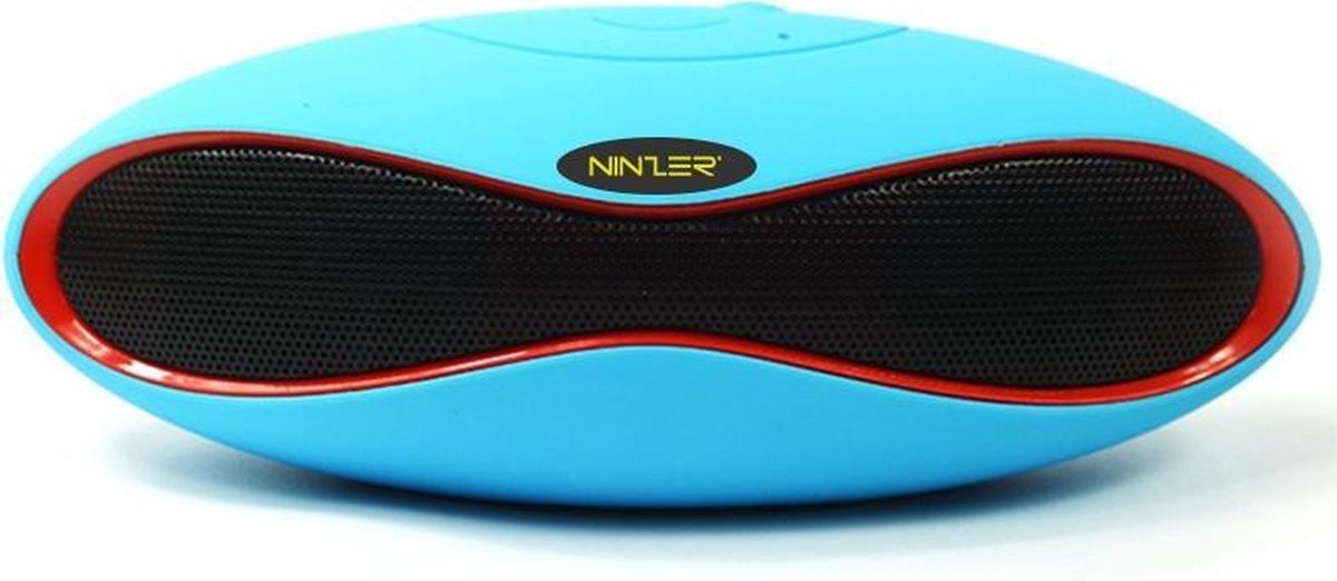 Ninzer Bluetooth Speaker met micro SD slot, USB poort en radio en ingebouwde microfoon | Blauw