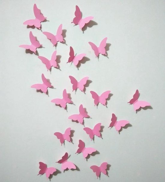 Elegante Vlinder Muur Decoratie - Roze | bol.com