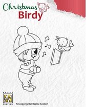 Nellies Choice Clearstempel -  Christmas Birdie kerstlied BC002
