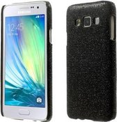 MW Hard Case met PU Lederen Coating Glitters Zwart voor Samsung Galaxy A3