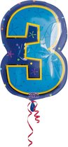 Qualatex - Folieballon Cijfer 3 Meerkleurig - 45 cm