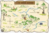 RoomMates Disney Winnie The Pooh 100 Aker Wood Map - Stickers muraux - Multi