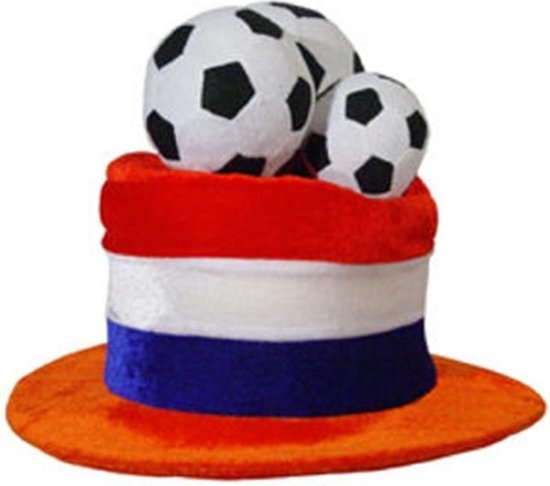 Oranje Hoed met voetbal Nederlands elftal of Koningsdag 10 stuks