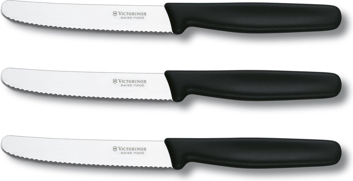 Victorinox Tafelmessenset - 3 Delig - Zwart