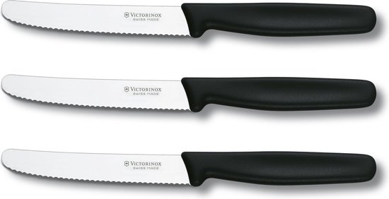 regionaal ophouden spuiten Victorinox Tafelmessenset - 3 Delig - Zwart | bol.com