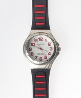 Jacques Farel Sport Horloge – Jongens – Zwart/Rood