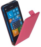LELYCASE Lederen Flip Case Cover Hoesje Huawei Ascend W2 Pink
