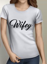 Hubby en Wifey | Wifey Tshirt | Wit | Large