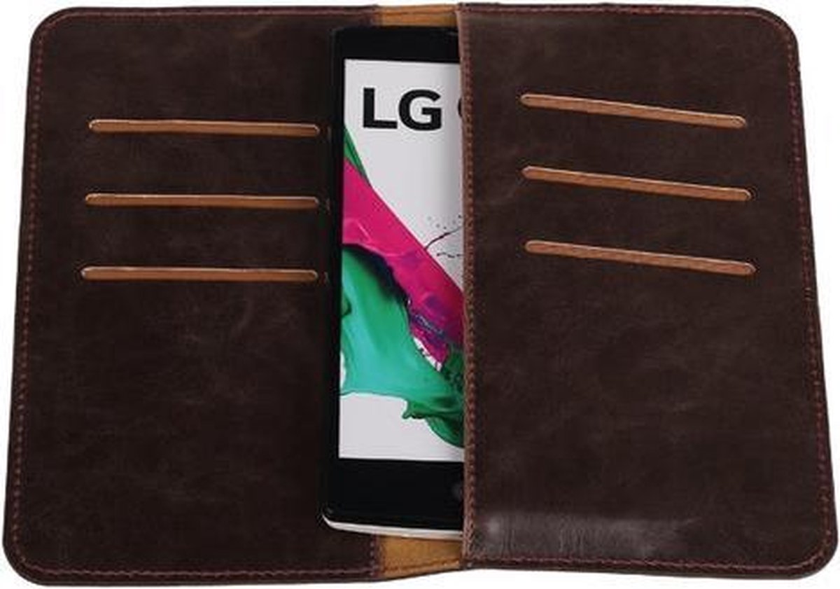 Mocca Pull-up Medium Pu portemonnee wallet voor LG Optimus L7 P700