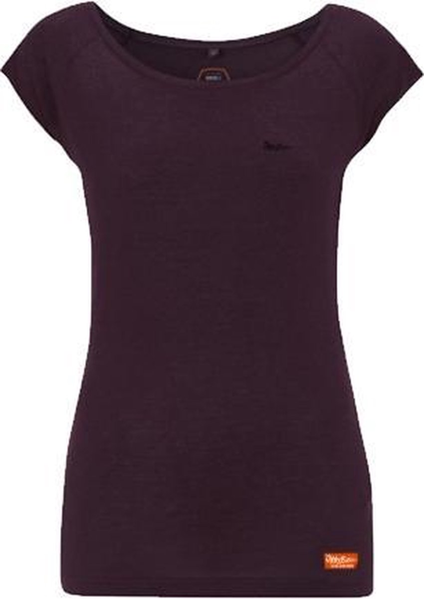 Bamboo .. T-Shirt Regular fit Eggplant wmns - Maat S - Off Side - incl. Gratis rugzak