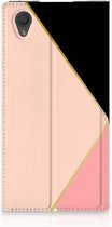 Sony Xperia L1 Standcase Hoesje Black Pink Shapes