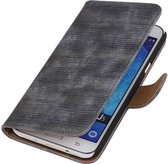 Samsung Galaxy J5 Bookstyle Wallet Hoesje Mini Slang Grijs - Cover Case Hoes