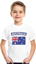 T-shirt met Australische vlag wit kinderen 134/140