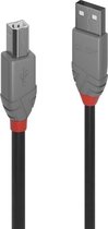 Lindy Anthra Line - USB-kabel - USB (M) naar USB type B (M) - USB 2.0 - 2 m - rond - zwart