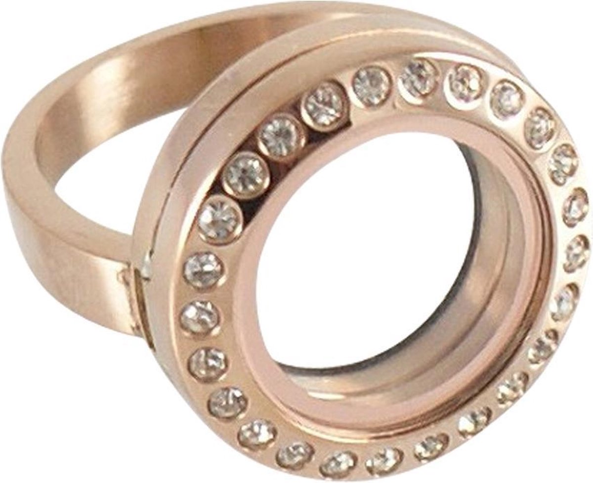 Roestvrij stalen ring voor floating charms Afmeting19,8 mm