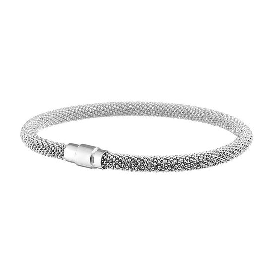 Silventi 910470293 - Zilveren armband - magneetsluiting 4 mm - 18,5 cm -  zilverkleurig | bol.com