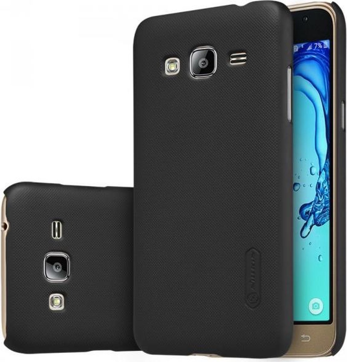 Nillkin Super Frosted Shield Case Samsung Galaxy J3 (2016) Zwart