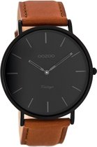 OOZOO Vintage C8126 - Horloge - Cognac/Zwart - 44 mm
