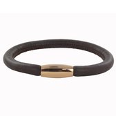 Bracelet en cuir à breloque ajustable Quiges avec fermeture magnétique - Femme - Acier inoxydable - 20cm