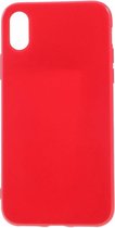 Shop4 - iPhone X Hoesje - Zachte Back Case Glans Rood