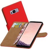 Mobieletelefoonhoesje.nl - Samsung Galaxy S8 Plus Hoesje Effen Bookstyle Rood