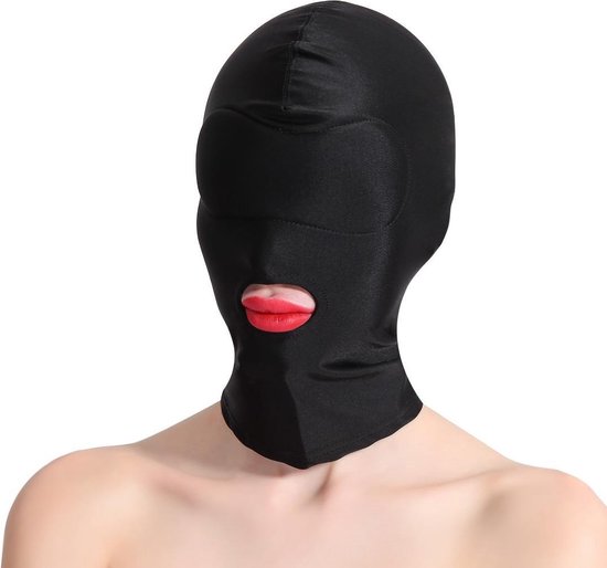 Banoch - Mask/1 hole Black - Spandex Masker - BDSM - Zwart