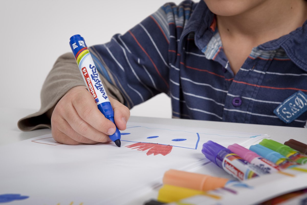 edding 14 FUNTASTICS - kleurstiften voor kinderen - set van 10 - ronde punt 3 mm - voor kleurplezier op lichtgekleurd papier en karton - uitwasbaar van huid en textiel - zomervakantie - kindercadeau — afbeelding 7