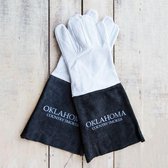 Handschoenen runder leren - zwart-wit