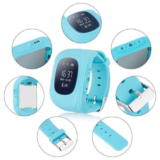 GPS horloge / GPS tracker kind / Stijlvol GPS horloge Blauw